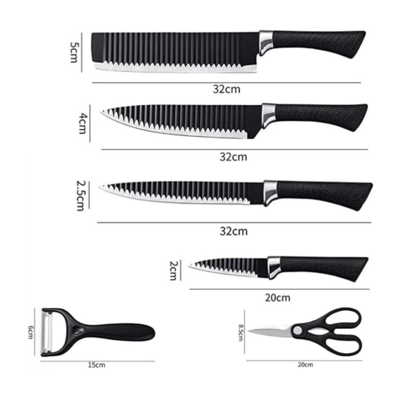 Combo: Set Cuchillos Profesional 6Pzs + Pela papa + Tijeras - Image 3