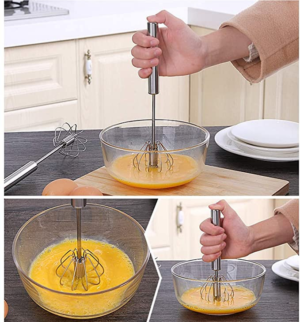 BATIDORA MANUAL EN ACERO INOXIDABLE